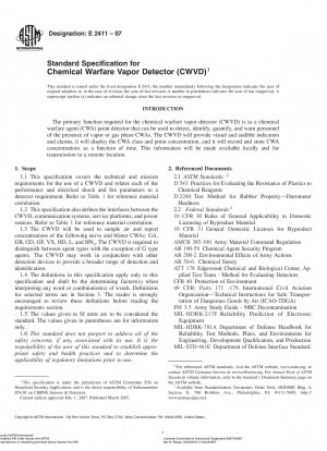 Standard Specification for Chemical Warfare Vapor Detector (CWVD)