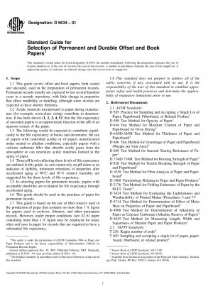Standard Guide for Selection of Permanent and Durable Offset and Book Papers