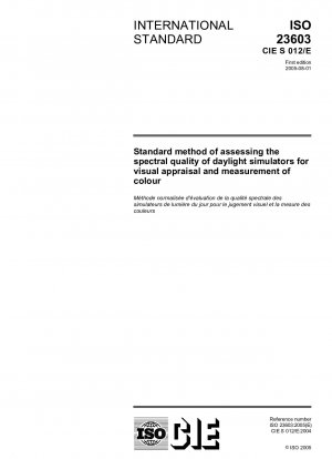 Standard method of assessing the spectral quality of daylight simulators for visual appraisal and measurement of colour