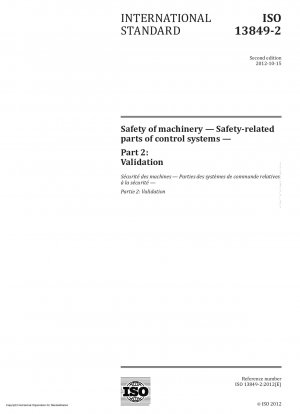 Safety of machinery - Safety-related parts of control systems - Part 2: Validation