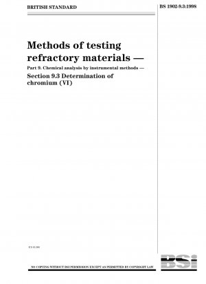 Methods of testing refractory materials - Chemical analysis by instrumental methods - Determination of chromium (VI)