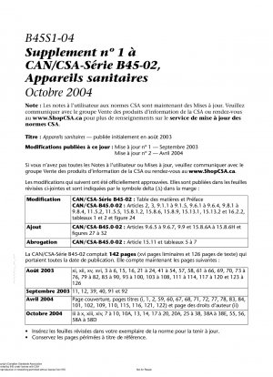 CAN/CSA-B45 Series 02 Appendix #1, Pipe Accessories 5th Edition
