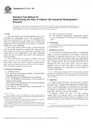 Standard Test Method for  Determining the Size of Iridium-192 Industrial Radiographic Sources