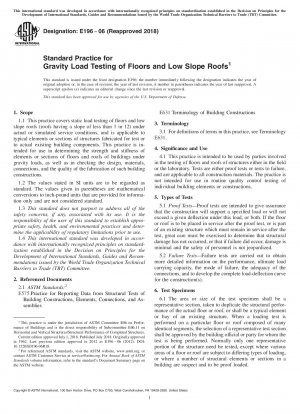 Standard Practice for Gravity Load Testing of Floors and Low Slope Roofs
