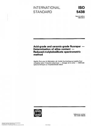 Acid-grade and ceramic-grade fluorspar; determination of silica content; reduced-molybdosilicate spectrometric method