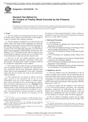 Standard Test Method for Air Content of Freshly Mixed Concrete by the Pressure Method