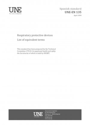 Respiratory protective devices - List of equivalent terms