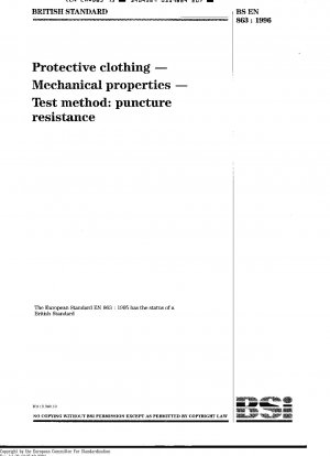 Protective clothing - Mechanical properties - Test method: puncture resistance