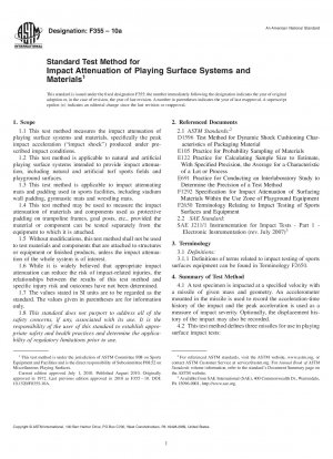 Standard Test Method for  Impact Attenuation of Playing Surface Systems and Materials