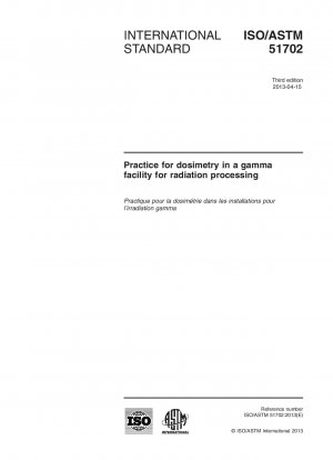 Practice for dosimetry in a gamma facility for radiation processing