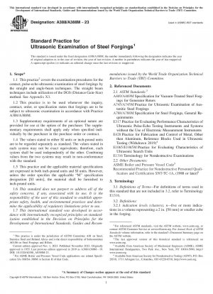 Standard Practice for Ultrasonic Examination of Steel Forgings