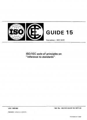 ISO/IEC-code of principles on "reference to standards"