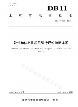 Software and informatization project operation evaluation index system