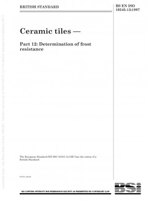 Ceramic tiles — Part 12 : Determination of frost resistance