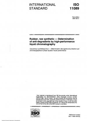 Rubber, raw synthetic - Determination of anti-degradants by high-performance liquid chromatography
