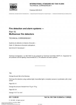 Fire detection and alarm systems - Part 15: Multisensor fire detectors