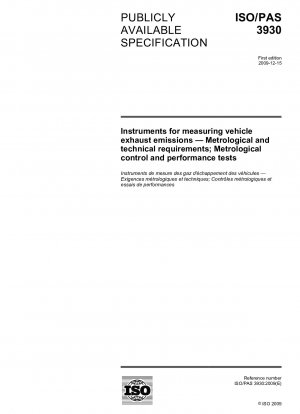 Instruments for measuring vehicle exhaust emissions - Metrological and technical requirements; Metrological control and performance tests (First Edition)