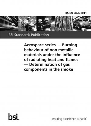 Aerospace series. Burning behaviour of non metallic materials under the influence of radiating heat and flames. Determination of gas components in the smoke