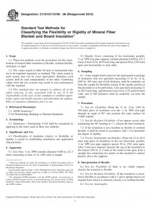 Standard Test Methods for Classifying the Flexibility or Rigidity of Mineral Fiber Blanket and Board Insulation