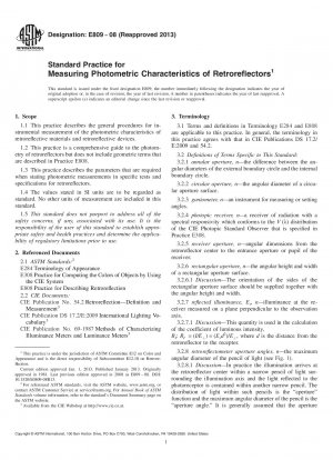 Standard Practice for  Measuring Photometric Characteristics of Retroreflectors