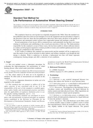 Standard Test Method for Life Performance of Automotive Wheel Bearing Grease