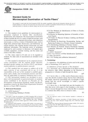 Standard Guide for Microscopical Examination of Textile Fibers