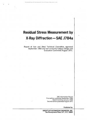 Residual Stress Measurement by X-Ray Diffraction