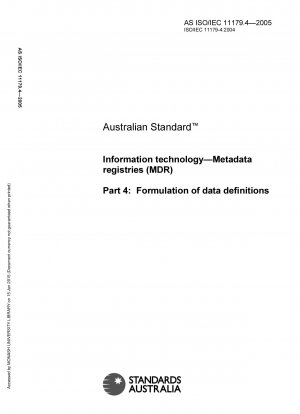 Information technology - Metadata registries (MDR) - Formulation of data definitions