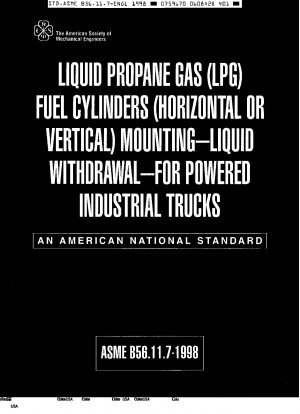 Liquified Petroleum Gas(LPG) Fuel Cylinders(Horizontal Or Vertical)Mtg-Liq W/D-Pwr Ind Trucks