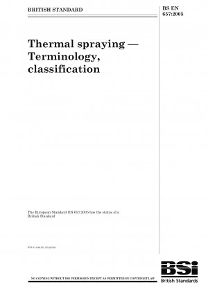 Thermal spraying - Terminology, classification