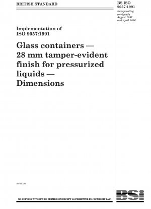 Glass containers — 28 mm tamper - evident finish for pressurized liquids — Dimensions