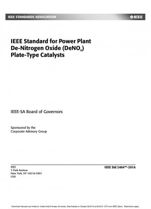 IEEE Standard for Power Plant De-Nitrogen Oxide (DeNOx) Plate-Type Catalyst