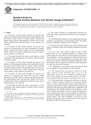 Standard Guide for Nuclear Surface Moisture and Density Gauge Calibration