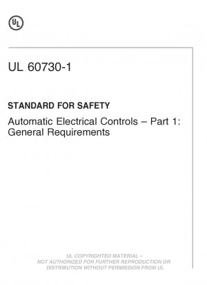 National Differences For UL 60730-1A Automatic Electrical Controls for Household and Similar Use; Part 1: General Requirements (Third Edition)