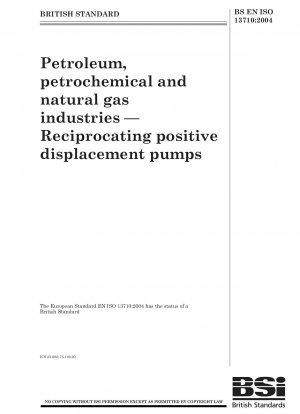 Petroleum, petrochemical and natural gas industries - Reciprocating positive displacement pumps