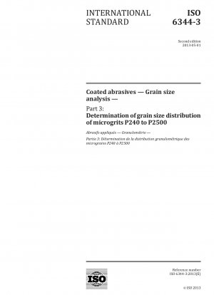 Coated abrasives.Grain size analysis.Part 3: Determination of grain size distribution of microgrits P240 to P2500