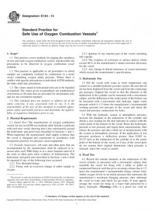 Standard Practice for Safe Use of Oxygen Combustion Vessels