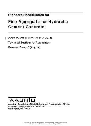 Standard Specification for Fine Aggregate for Portland Cement Concrete HM-22; PART IA