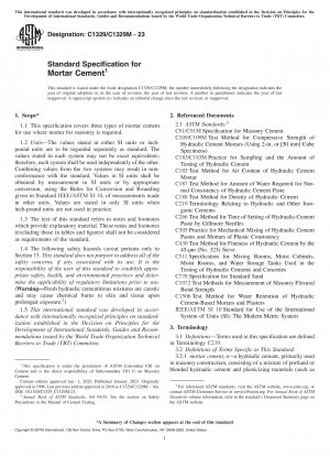 Standard Specification for Mortar Cement