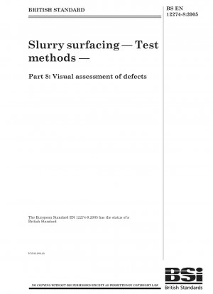 Slurry surfacing - Test methods - Visual assessment of defects