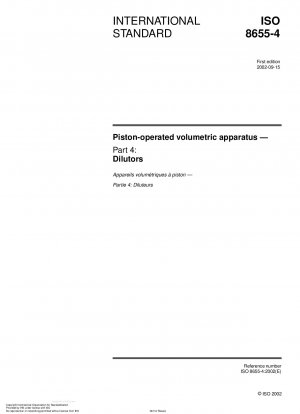 Piston-operated volumetric apparatus - Part 4: Dilutors