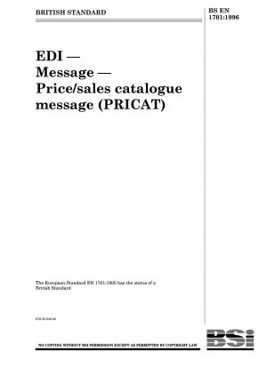 EDI — Message — Price / sales catalogue message (PRICAT)