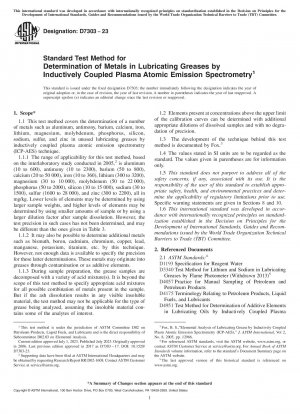 Standard Test Method for Determination of Metals in Lubricating Greases by Inductively Coupled Plasma Atomic Emission Spectrometry