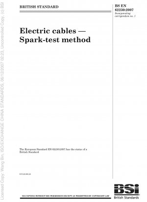 Electric cables - Spark-test method