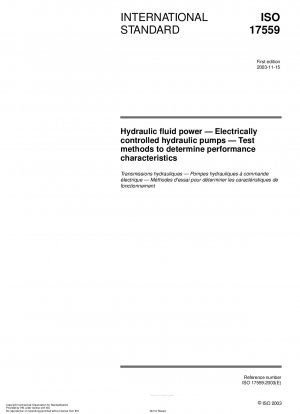 Hydraulic fluid power - Electrically controlled hydraulic pumps - Test methods to determine performance characteristics