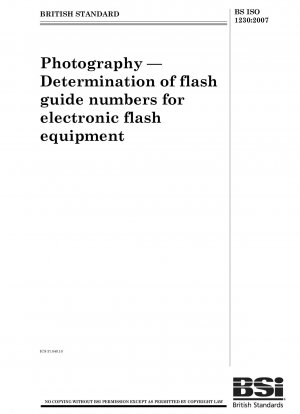 Photography — Determination of flash guide numbers for electronic flash equipment