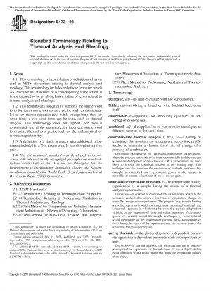 Standard Terminology Relating to Thermal Analysis and Rheology