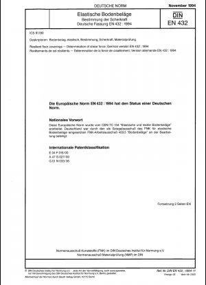 Resilient floor coverings - Determination of shear force; German version EN 432:1994
