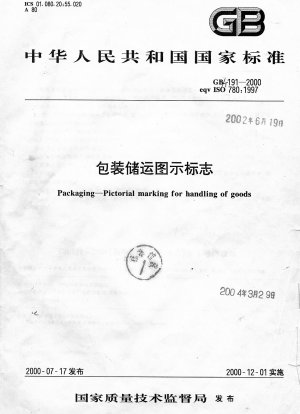 Packaging-Pictorial marking for handling of goods