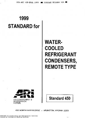 Water-Cooled Refrigerant Condensers, Remote Type